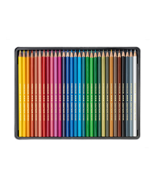 Caran D'Ache Swisscolor Coloured Pencils - Water Resistant Set of 30 ...