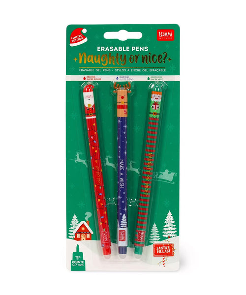 Legami Erasable Rollerball Pen Set - Naughty or Nice