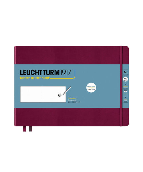 Leuchtturm1917 Medium (A5) Landscape Hardcover Sketchbook - Port Red