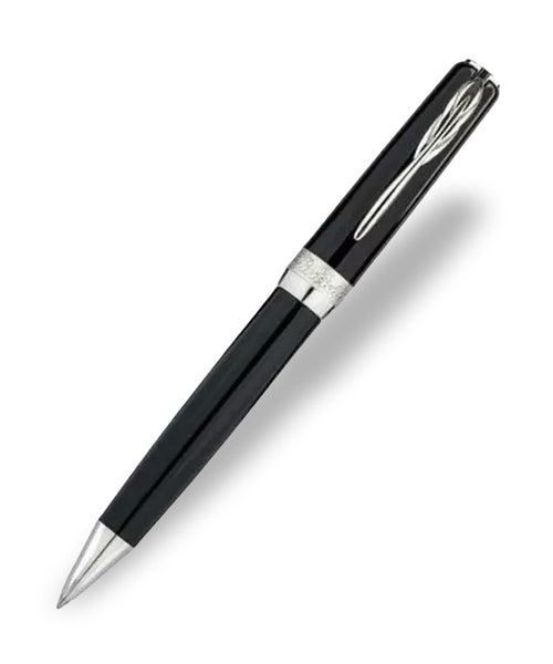 Pineider LGB Rock Ballpoint Pen - Black with Palladium Trim