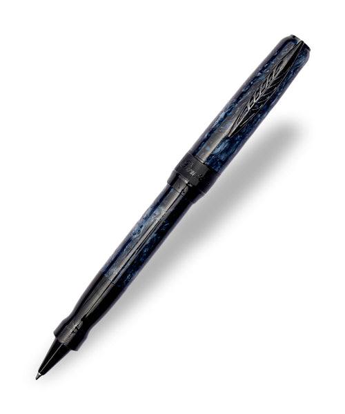 Pineider LGB Rock Rollerball Pen - Blue with Black Trim