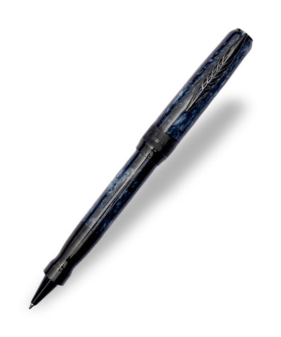 Pineider LGB Rock Rollerball Pen - Blue with Black Trim