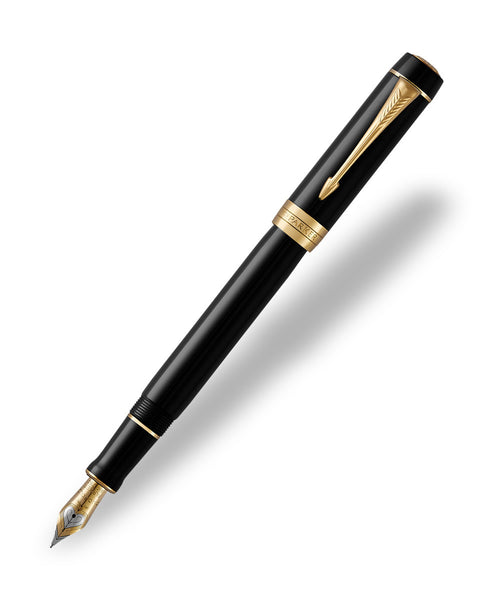 Parker Duofold Classic Centennial Fountain Pen - Black with Gold Trim