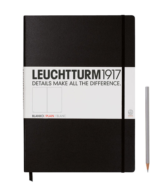 Leuchtturm Stamps Stockbook - Size A5 - 32 Black Pages - Red