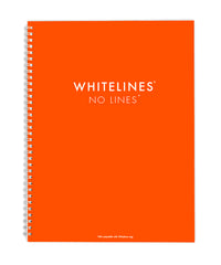 Whitelines Large (A4) Spiral Bound Notebook - No Lines!