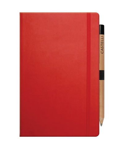 Castelli Tucson Medium Ruled Notebook - Coral Red