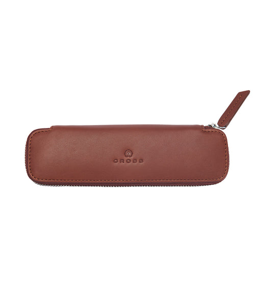 Leather Double Card Holder - Brown - Lush and Found