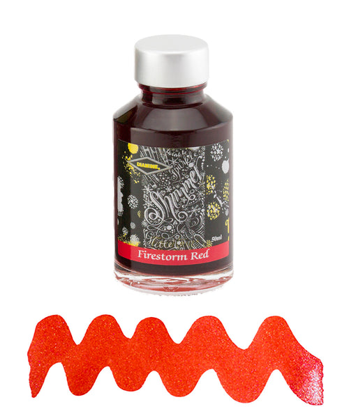 Diamine Shimmering Fountain Pen Ink - Firestorm Red