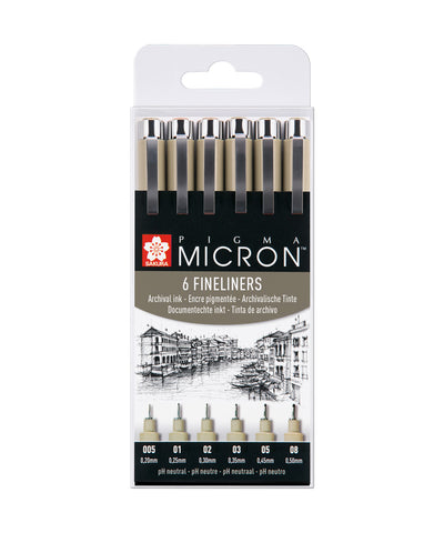 Sakura Pigma Micron Pens - Set of 16, Black, Assorted Wide
